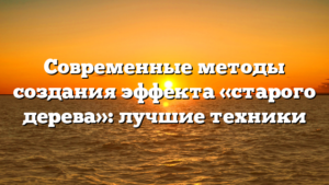 Современные методы создания эффекта «старого дерева»: лучшие техники