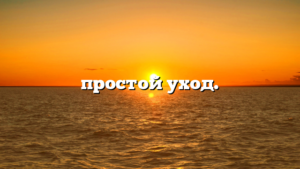 простой уход.