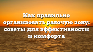 Как правильно организовать рабочую зону: советы для эффективности и комфорта