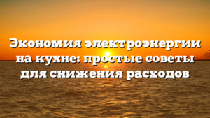 Экономия электроэнергии на кухне: простые советы для снижения расходов